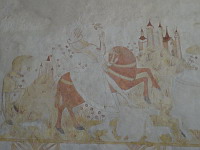 France, Ain, Le Plantay, Eglise, Peinture murale, Danse macabre, Un vif (2)
